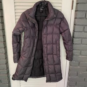Womens North Face long down jacket